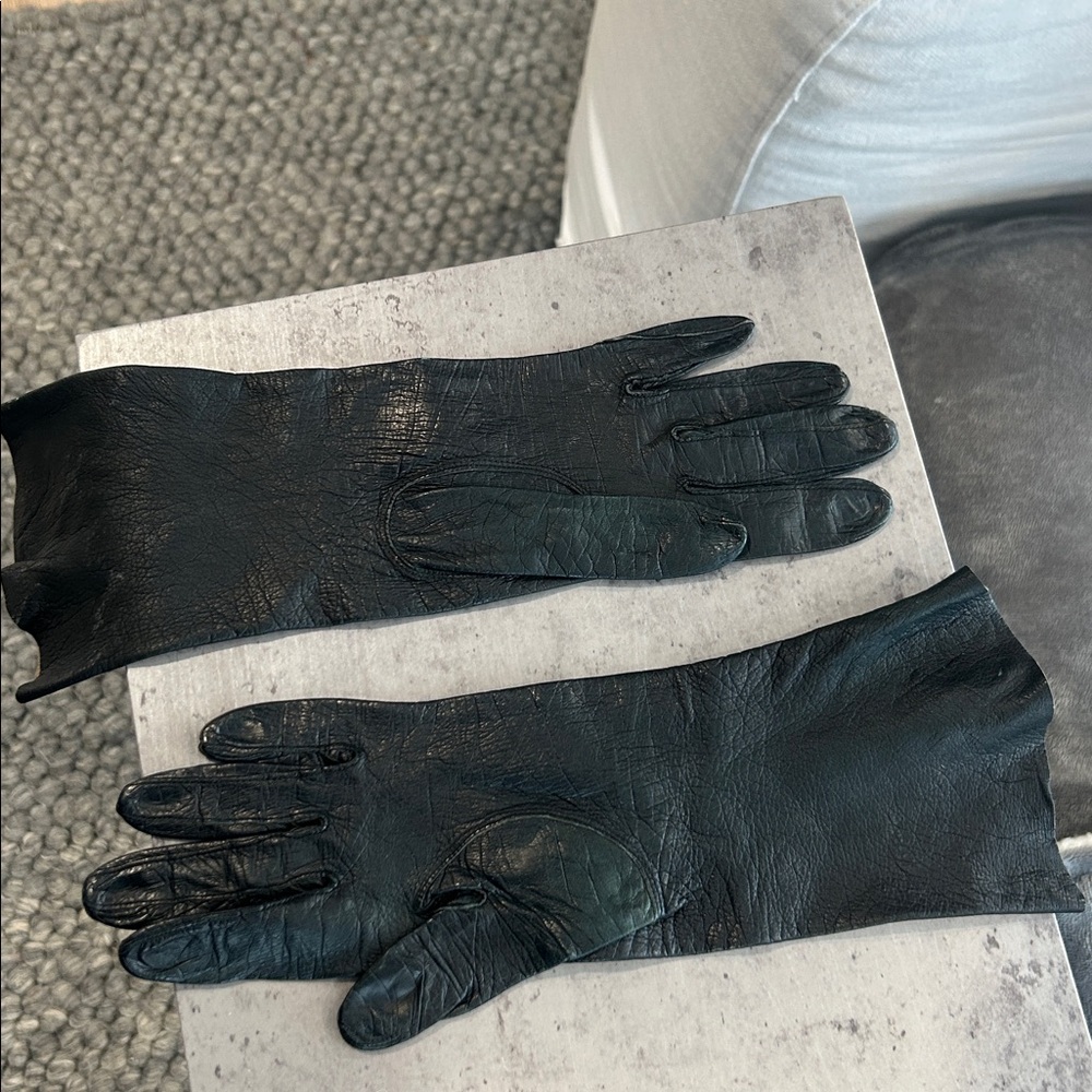 ARIS‎ OF PARIS Real Kid Green Genuine Leather Gloves